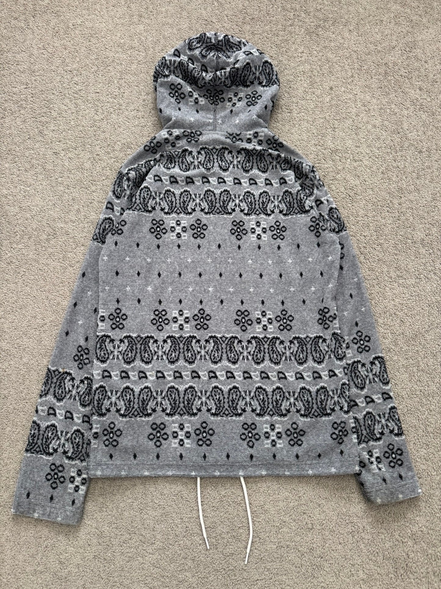 FW12 Comme Des Garcons Homme Paisley Knitted Zip Up Hoodie