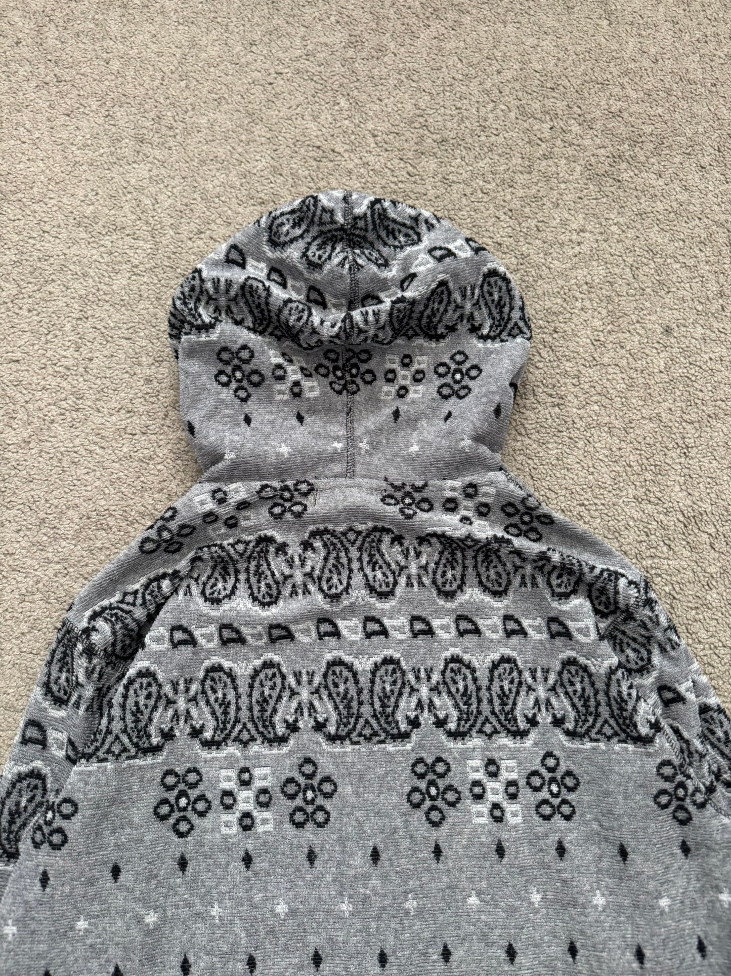 FW12 Comme Des Garcons Homme Paisley Knitted Zip Up Hoodie