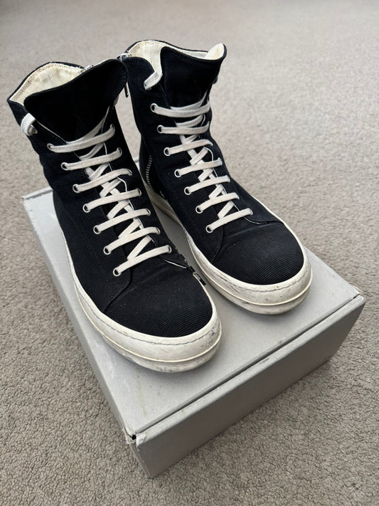 SS15 Rick Owens DRKSHDW "Vegan" Capless High Ramones Sneakers