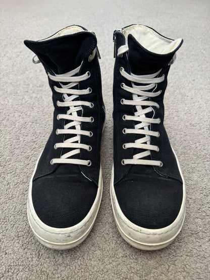 SS15 Rick Owens DRKSHDW "Vegan" Capless High Ramones Sneakers