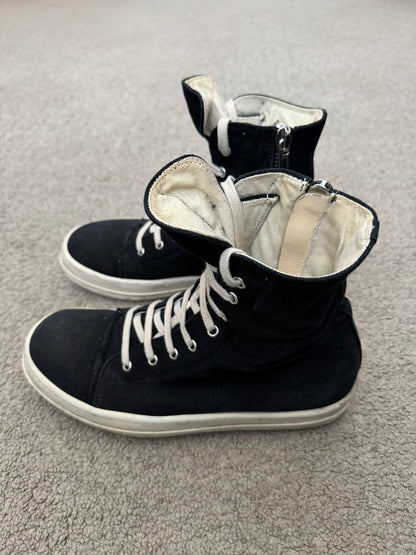 SS15 Rick Owens DRKSHDW "Vegan" Capless High Ramones Sneakers
