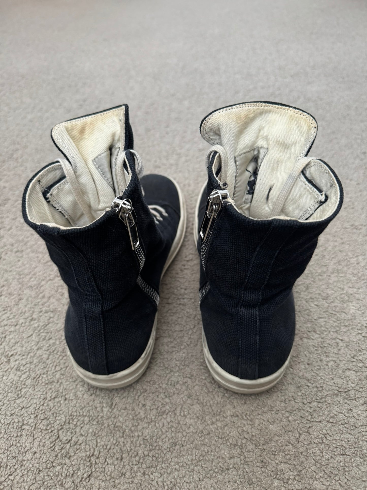 SS15 Rick Owens DRKSHDW "Vegan" Capless High Ramones Sneakers
