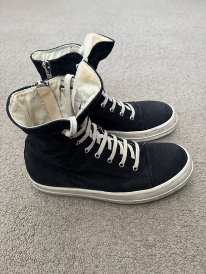 SS15 Rick Owens DRKSHDW "Vegan" Capless High Ramones Sneakers