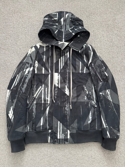 FW16 Rick Owens DRKSHDW Camo Exploder Hooded Bomber Jacket