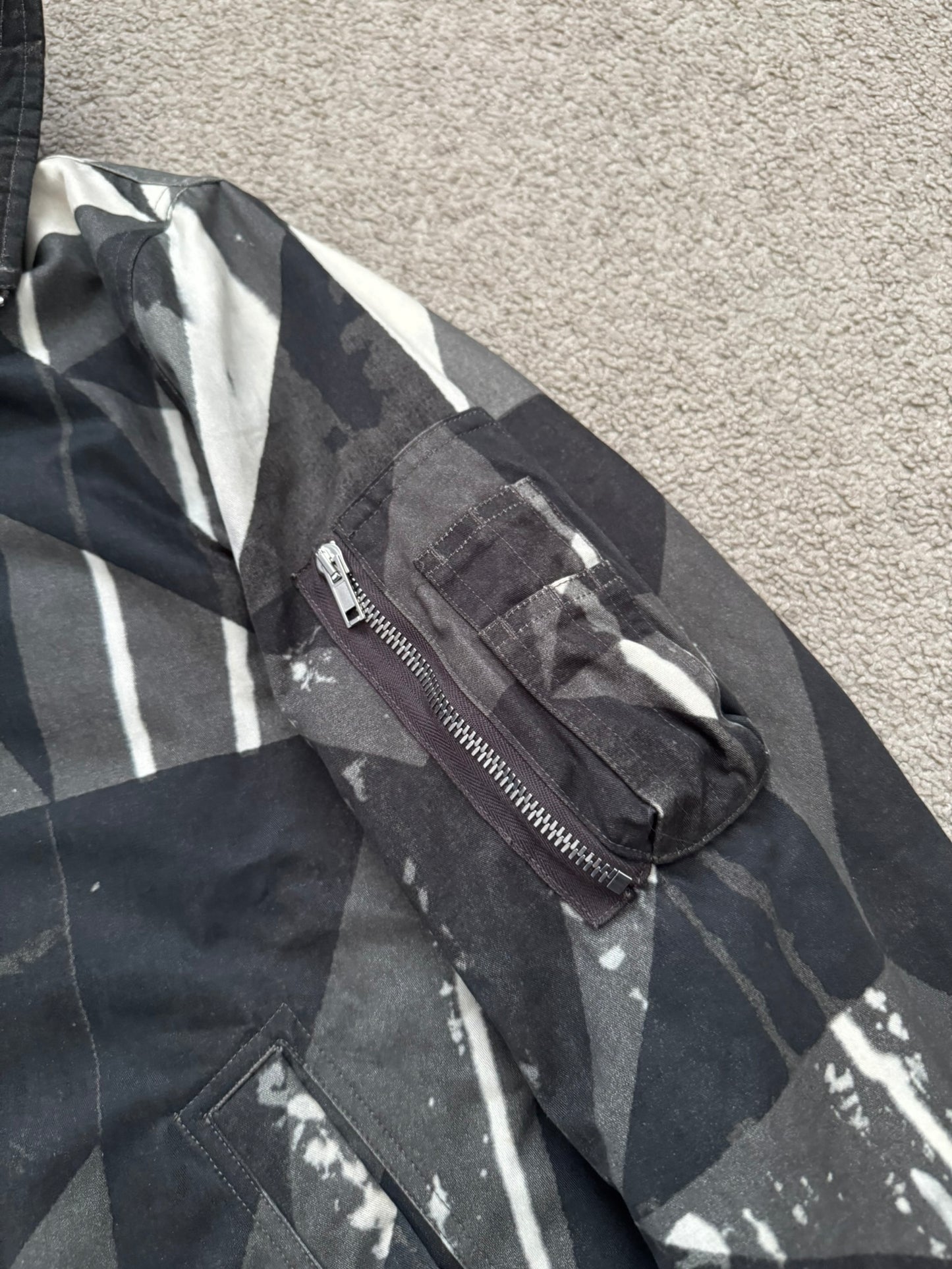 FW16 Rick Owens DRKSHDW Camo Exploder Hooded Bomber Jacket