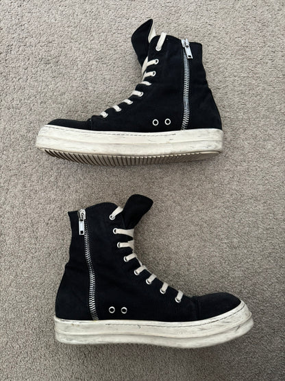 SS15 Rick Owens DRKSHDW "Vegan" Capless High Ramones Sneakers