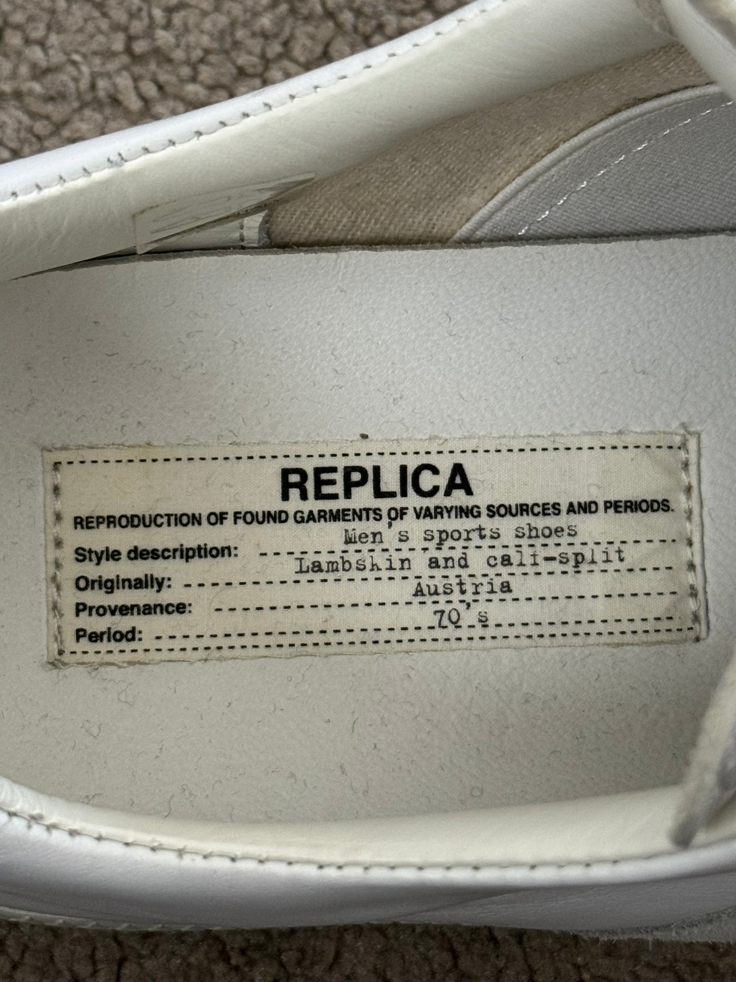 Maison Margiela Replica Triple White GAT Low Top Sneakers