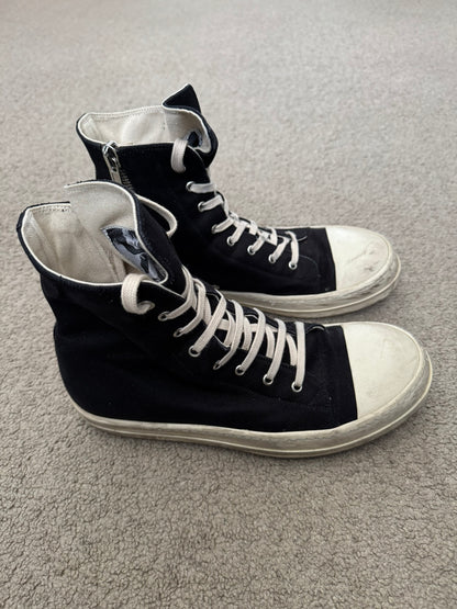 Rick Owens DRKSHDW Black & White High Ramones Sneakers
