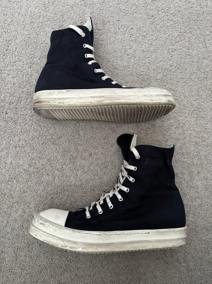 Rick Owens DRKSHDW Black & White High Ramones Sneakers