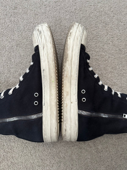 Rick Owens DRKSHDW Black & White High Ramones Sneakers