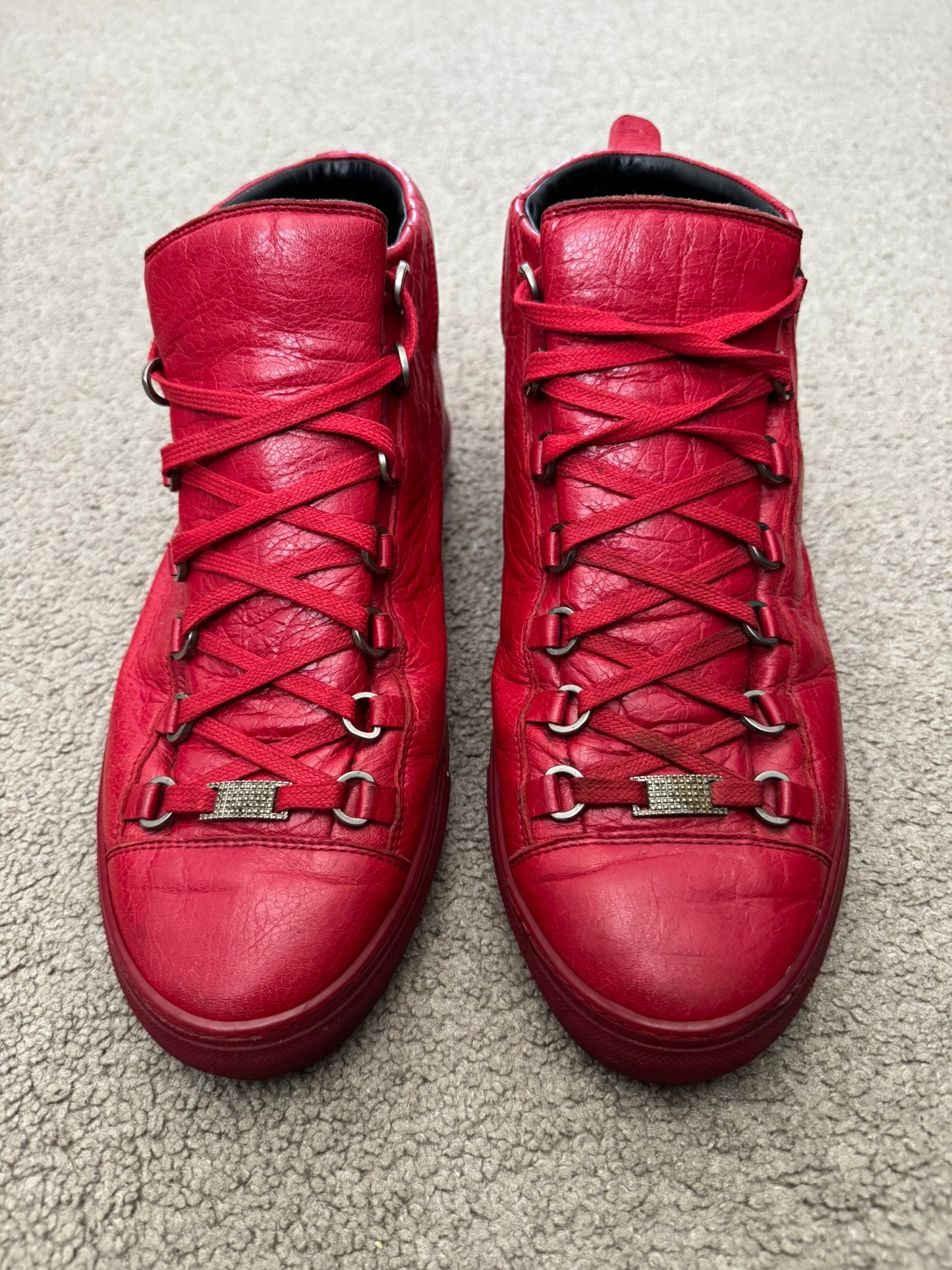 SS13 Balenciaga by Nicolas Ghesquière Red Arena Leather Sneakers