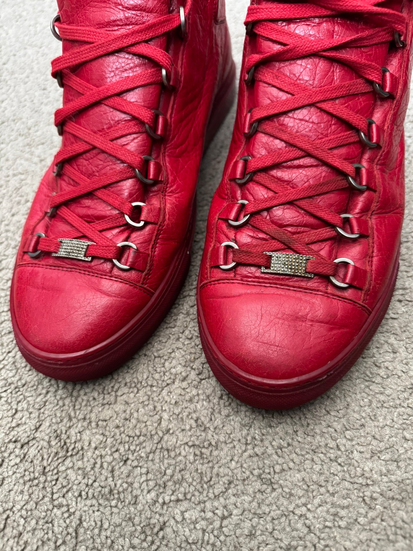 SS13 Balenciaga by Nicolas Ghesquière Red Arena Leather Sneakers