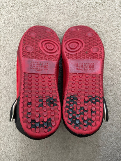 Maison Margiela Red Suede Black Leather Future High Top Sneakers