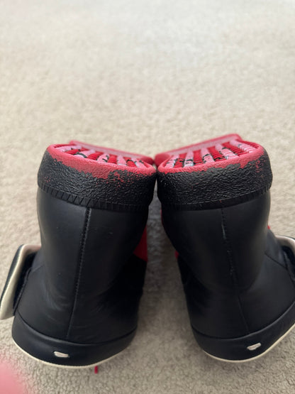 Maison Margiela Red Suede Black Leather Future High Top Sneakers