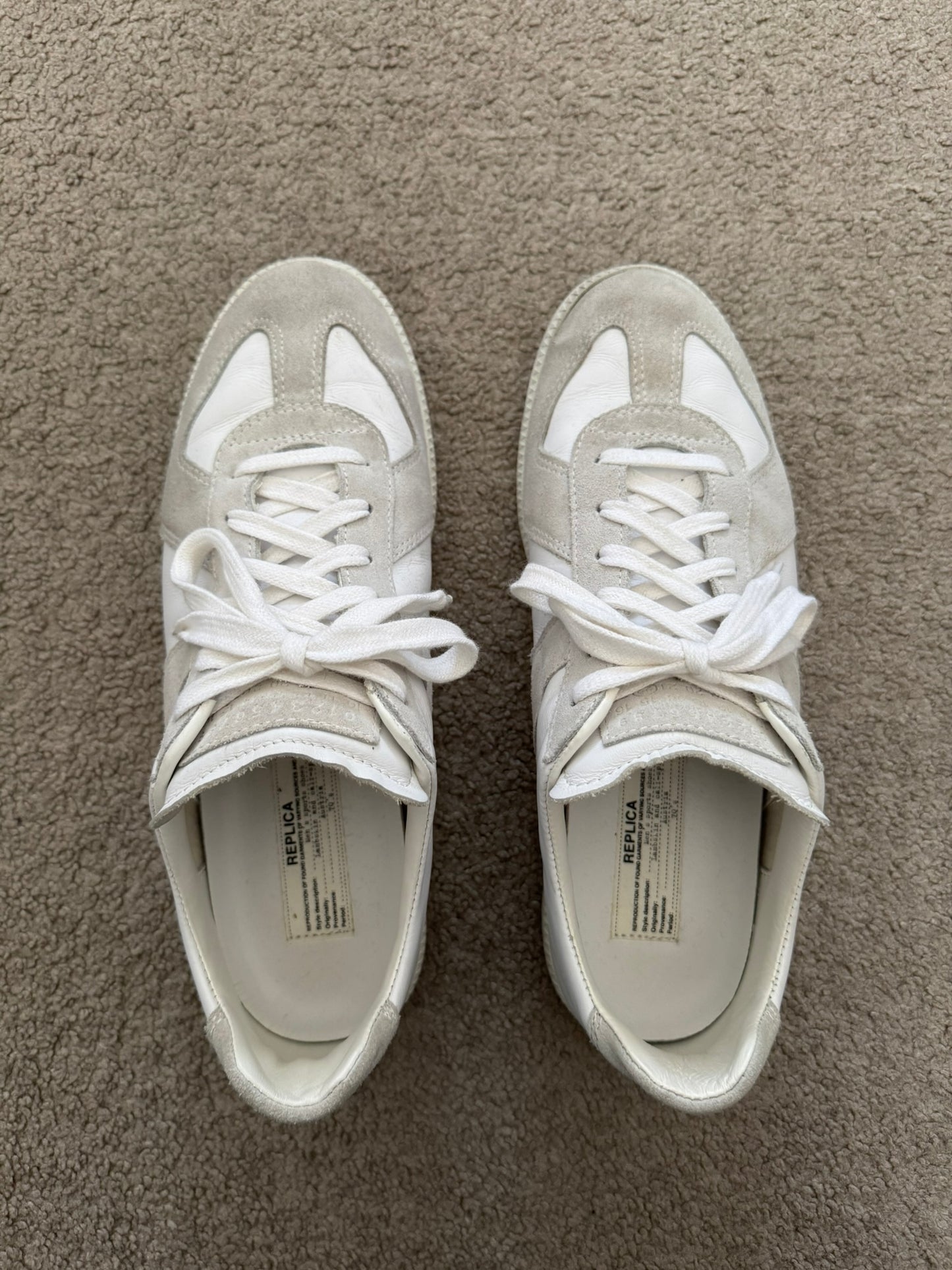 Maison Margiela Replica Triple White GAT Low Top Sneakers