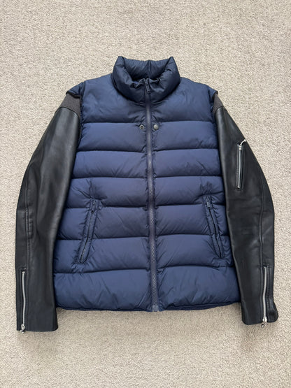 FW14 Undercover Hybrid Leather Sleeve Nylon Puffer Jacket