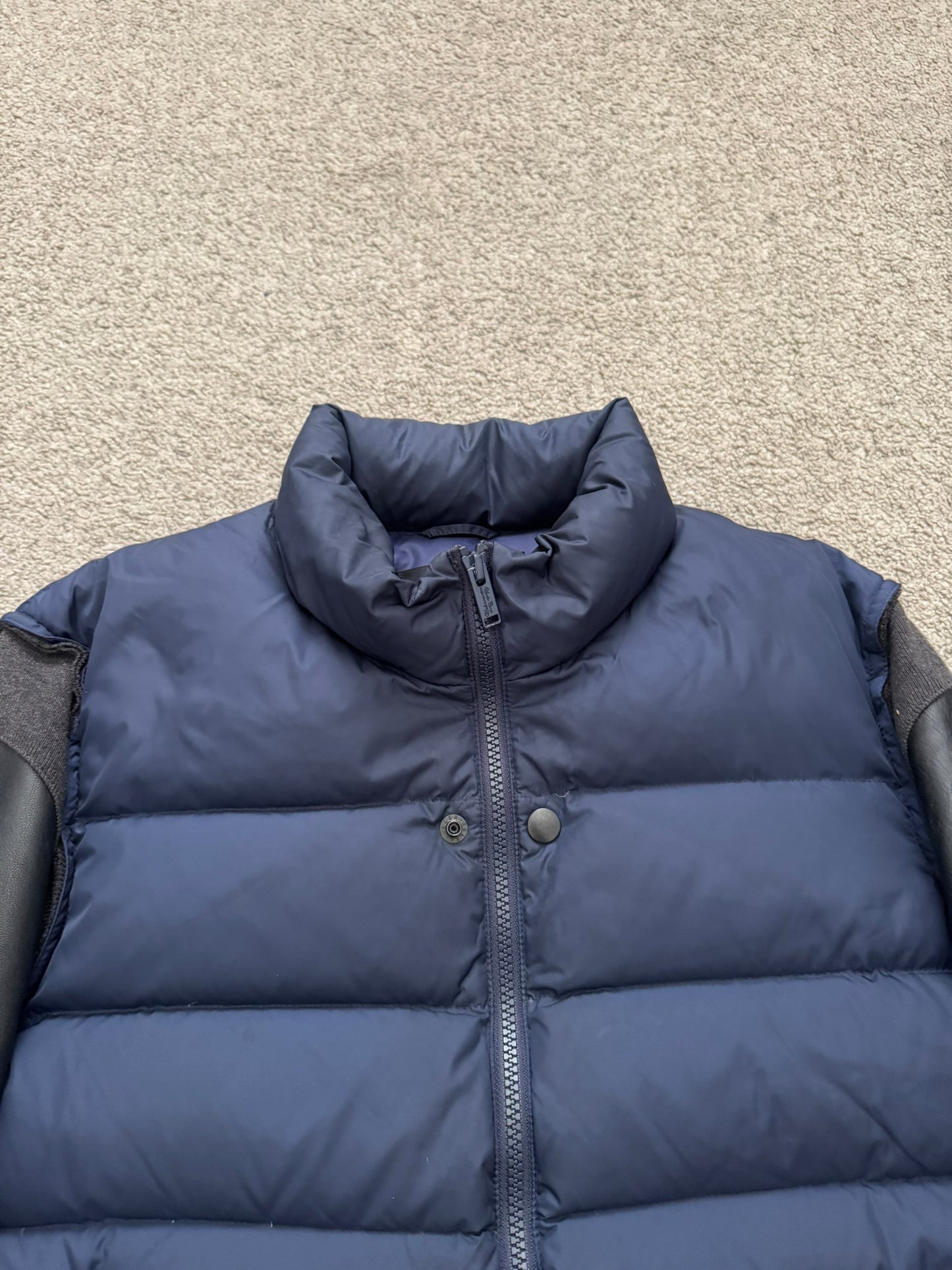 FW14 Undercover Hybrid Leather Sleeve Nylon Puffer Jacket