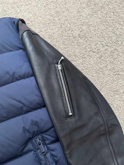 FW14 Undercover Hybrid Leather Sleeve Nylon Puffer Jacket