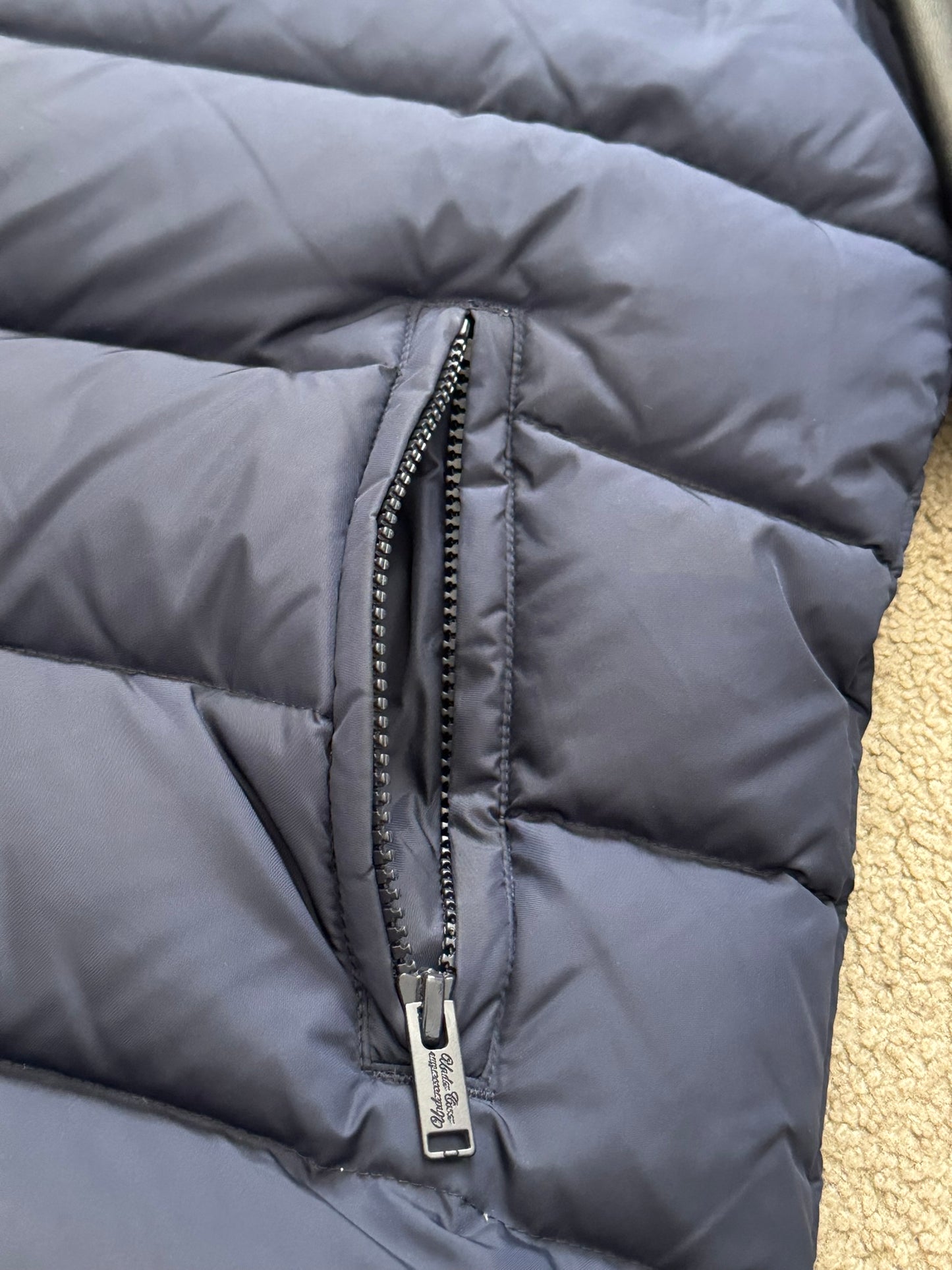 FW14 Undercover Hybrid Leather Sleeve Nylon Puffer Jacket