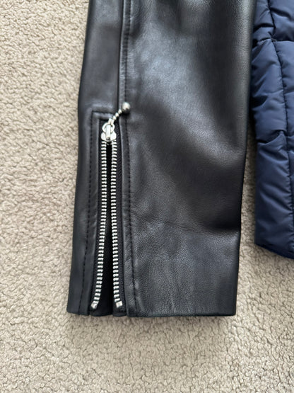 FW14 Undercover Hybrid Leather Sleeve Nylon Puffer Jacket