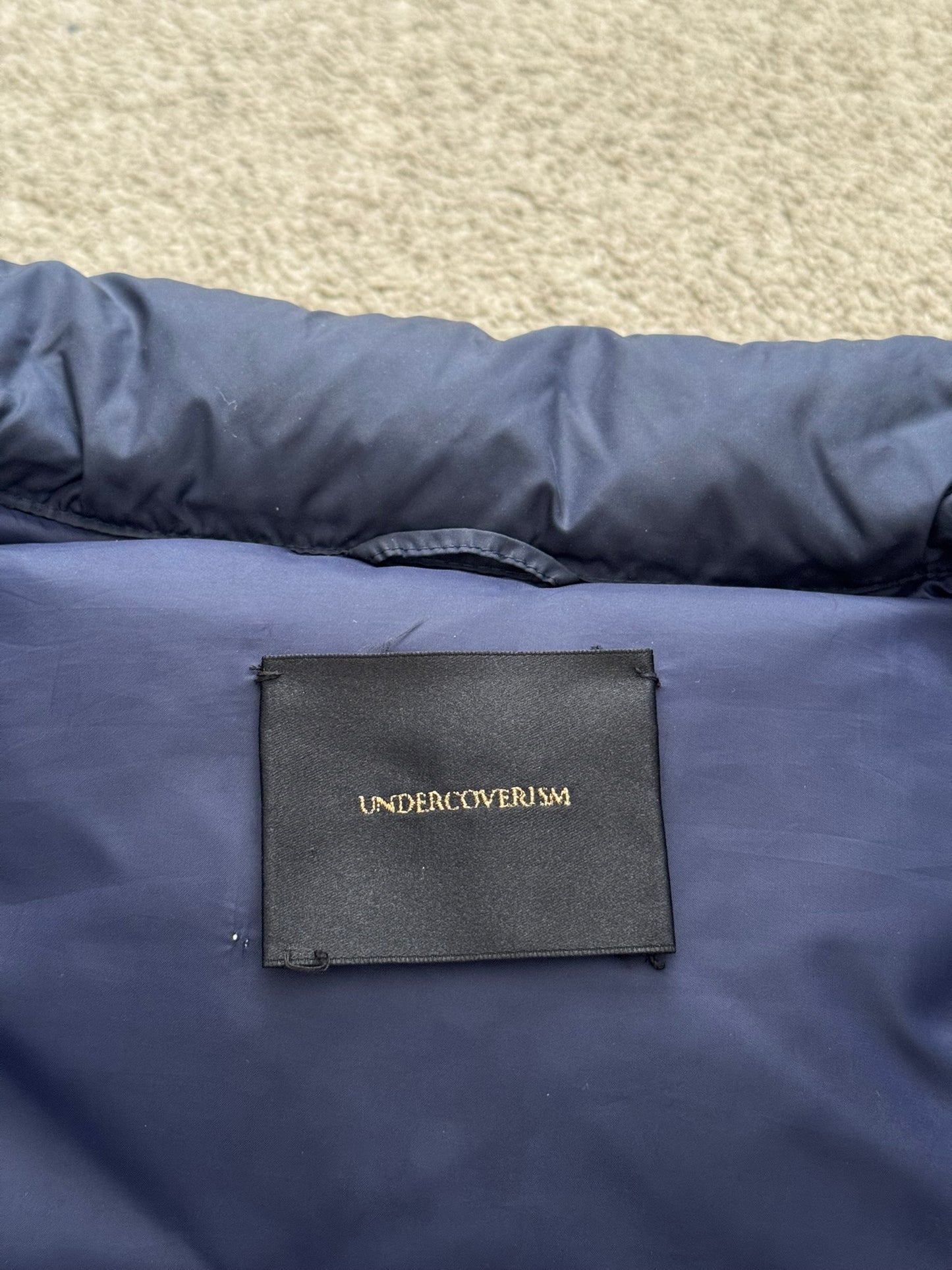 FW14 Undercover Hybrid Leather Sleeve Nylon Puffer Jacket