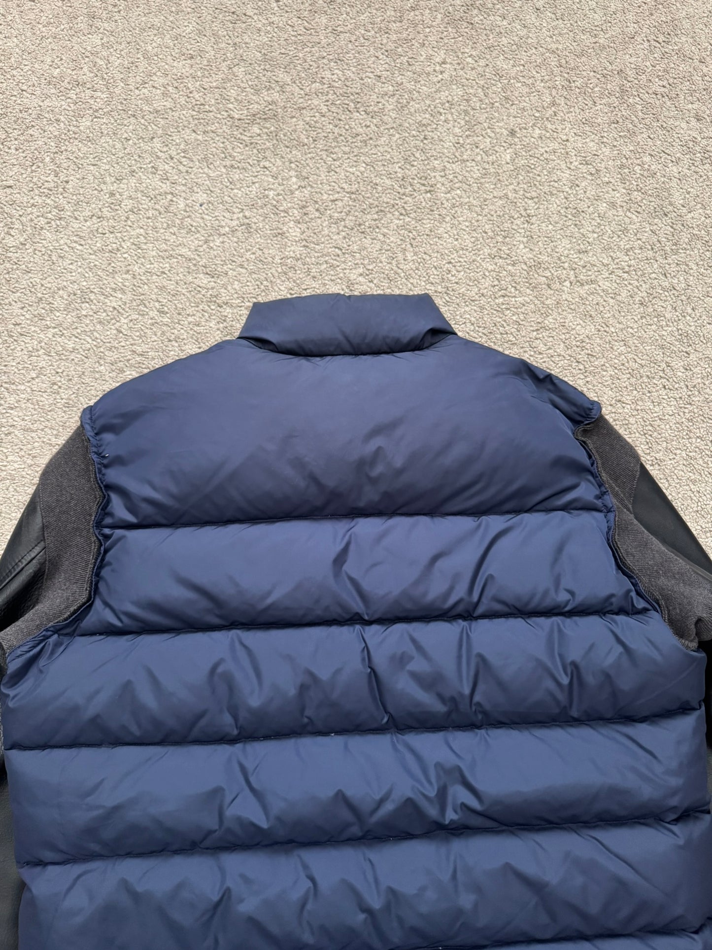 FW14 Undercover Hybrid Leather Sleeve Nylon Puffer Jacket