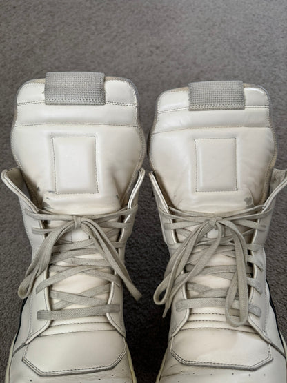 SS23 Rick Owens "EDFU" Milk & Black Geobasket High Top Sneakers
