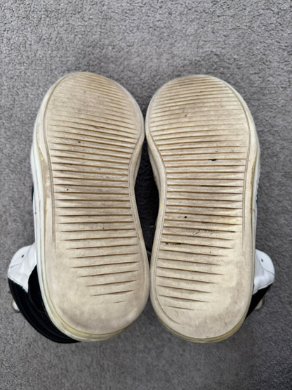 SS23 Rick Owens "EDFU" Milk & Black Geobasket High Top Sneakers