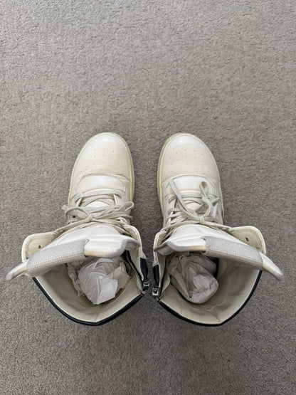 SS23 Rick Owens "EDFU" Milk & Black Geobasket High Top Sneakers