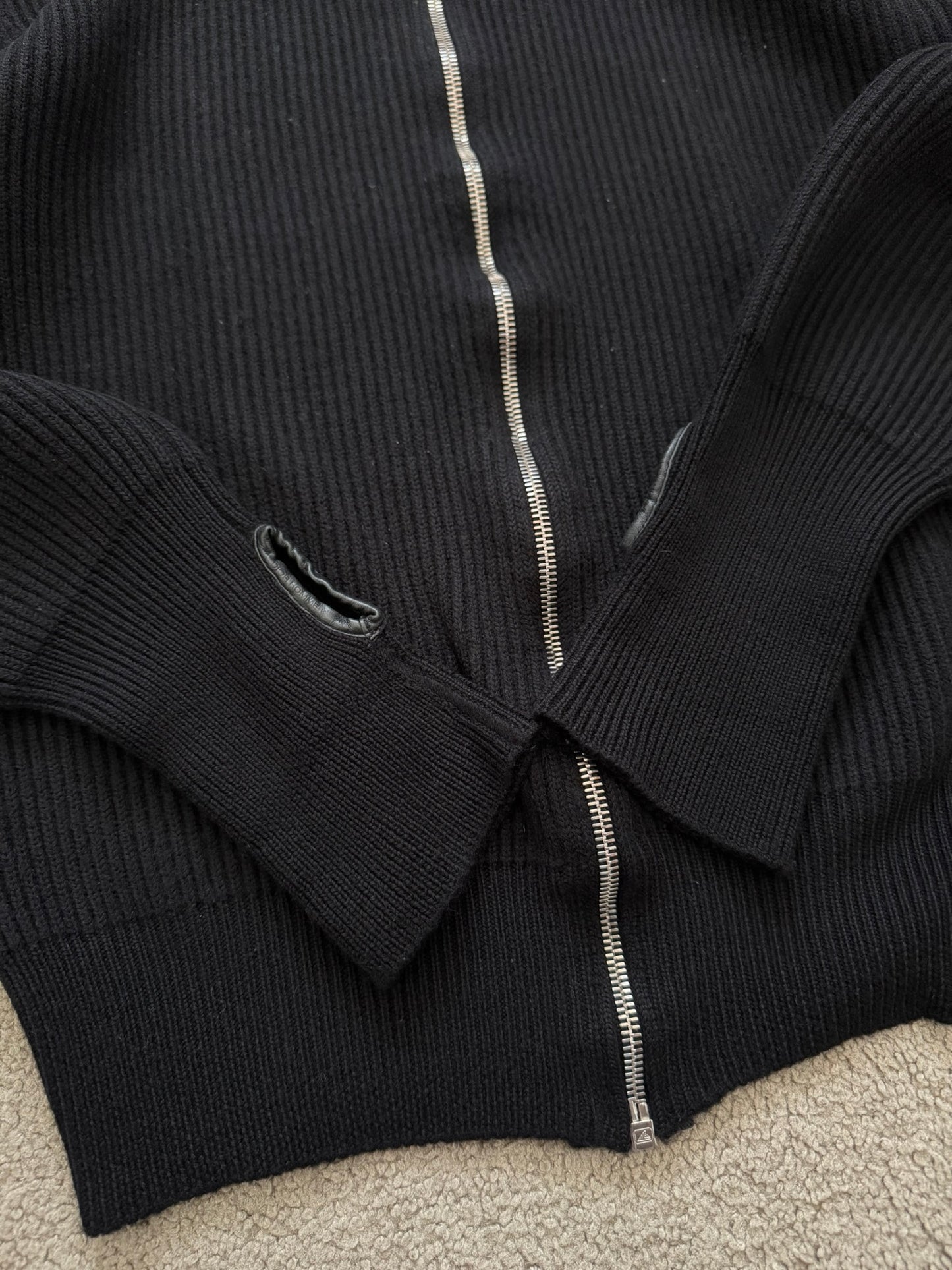 AW07 Dior Homme by Hedi Slimane Thumb Hole Zip Drivers Knit