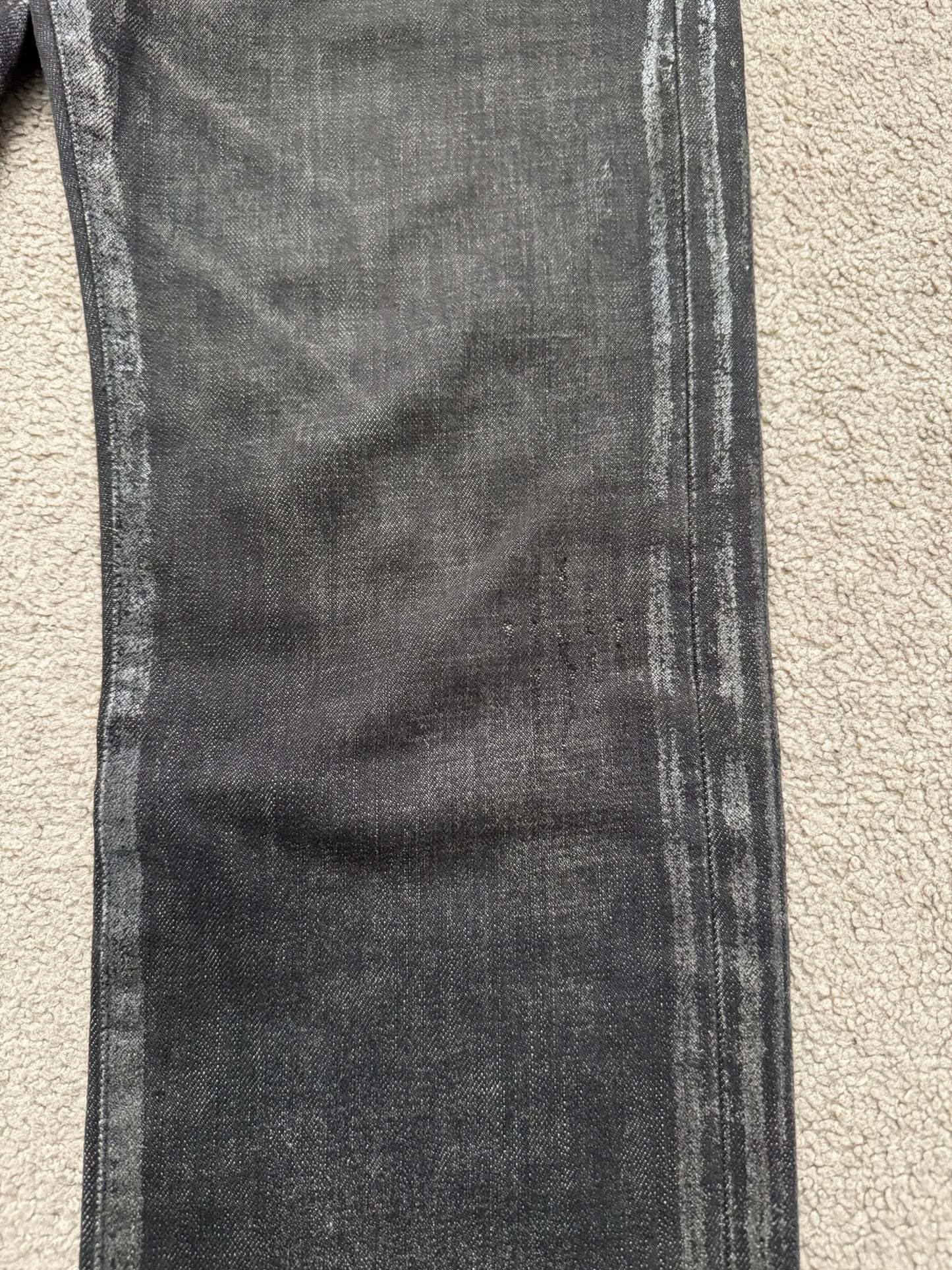 AW07 Dior Homme by Hedi Slimane "Luster" Waxed Clawmark Denim Jeans