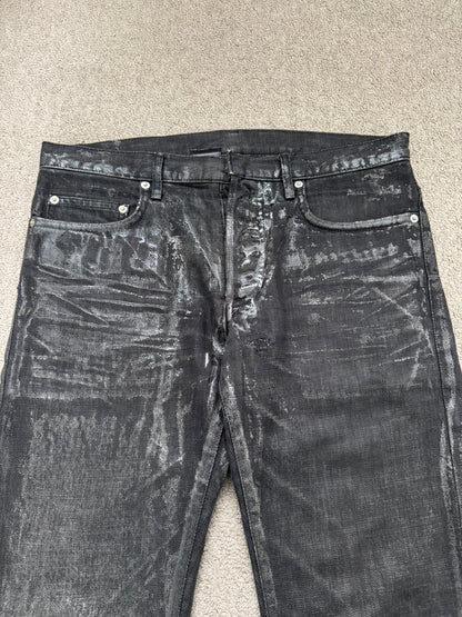 AW07 Dior Homme by Hedi Slimane "Luster" Waxed Clawmark Denim Jeans