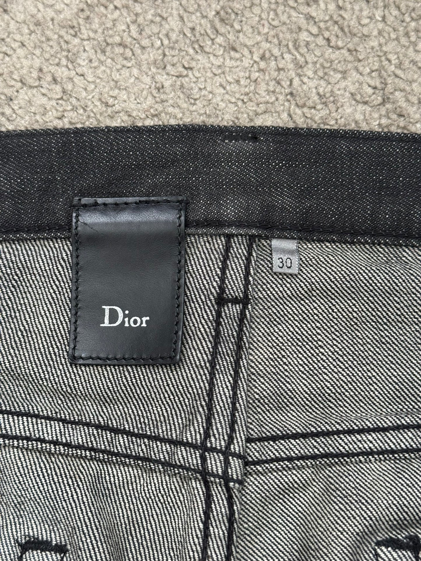 AW07 Dior Homme by Hedi Slimane "Luster" Waxed Clawmark Denim Jeans