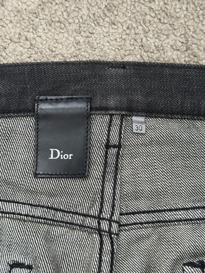 AW07 Dior Homme by Hedi Slimane "Luster" Waxed Clawmark Denim Jeans