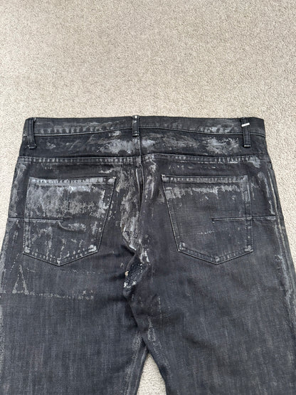 AW07 Dior Homme by Hedi Slimane "Luster" Waxed Clawmark Denim Jeans