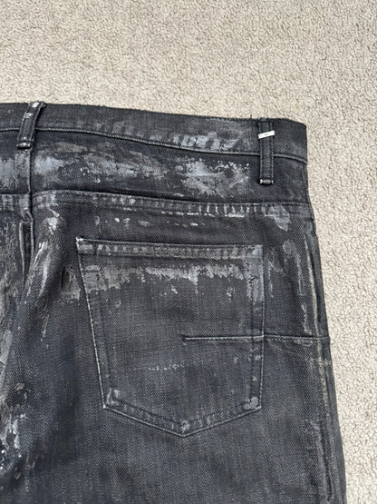 AW07 Dior Homme by Hedi Slimane "Luster" Waxed Clawmark Denim Jeans