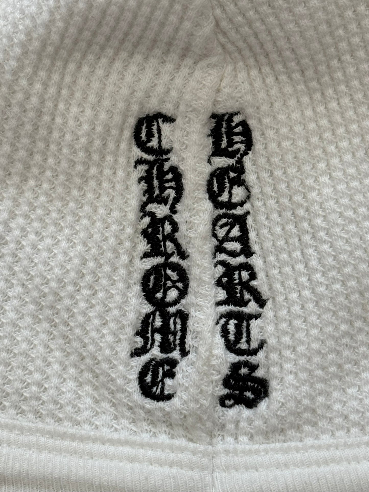 Vintage Chrome Hearts Vine Cross Logo White Thermal Beanie