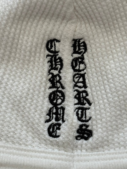 Vintage Chrome Hearts Vine Cross Logo White Thermal Beanie