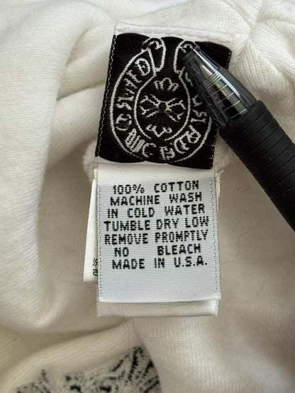 Vintage Chrome Hearts Vine Cross Logo White Thermal Beanie