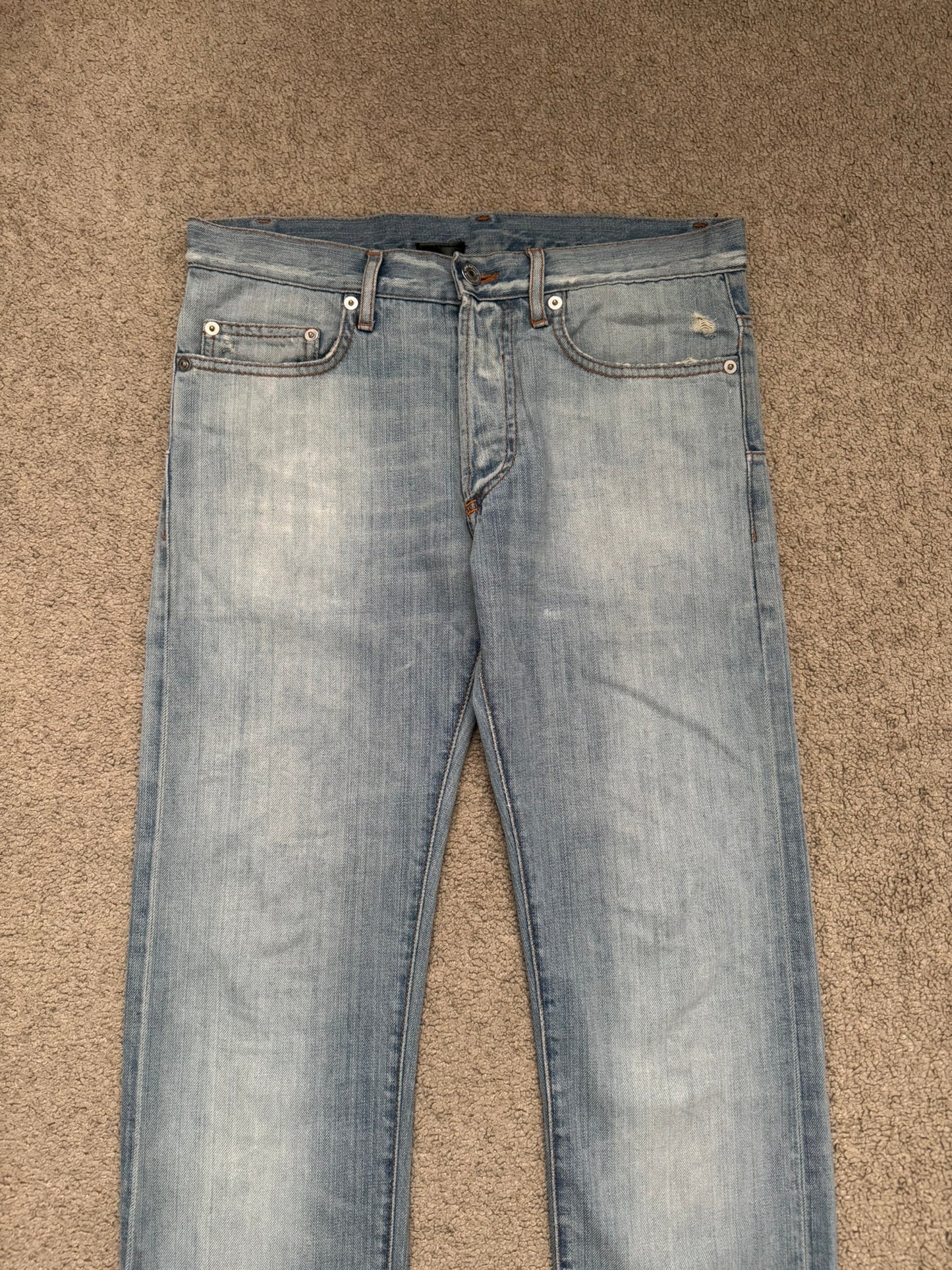 SS08 Dior Homme by Kris Van Assche Light Washed Blue Denim Jeans
