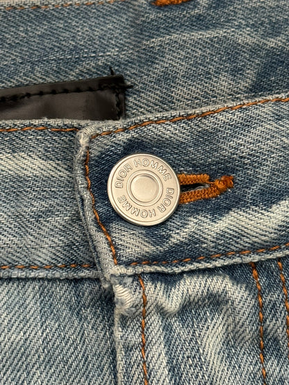 SS08 Dior Homme by Kris Van Assche Light Washed Blue Denim Jeans