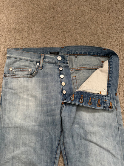 SS08 Dior Homme by Kris Van Assche Light Washed Blue Denim Jeans