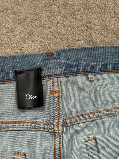 SS08 Dior Homme by Kris Van Assche Light Washed Blue Denim Jeans