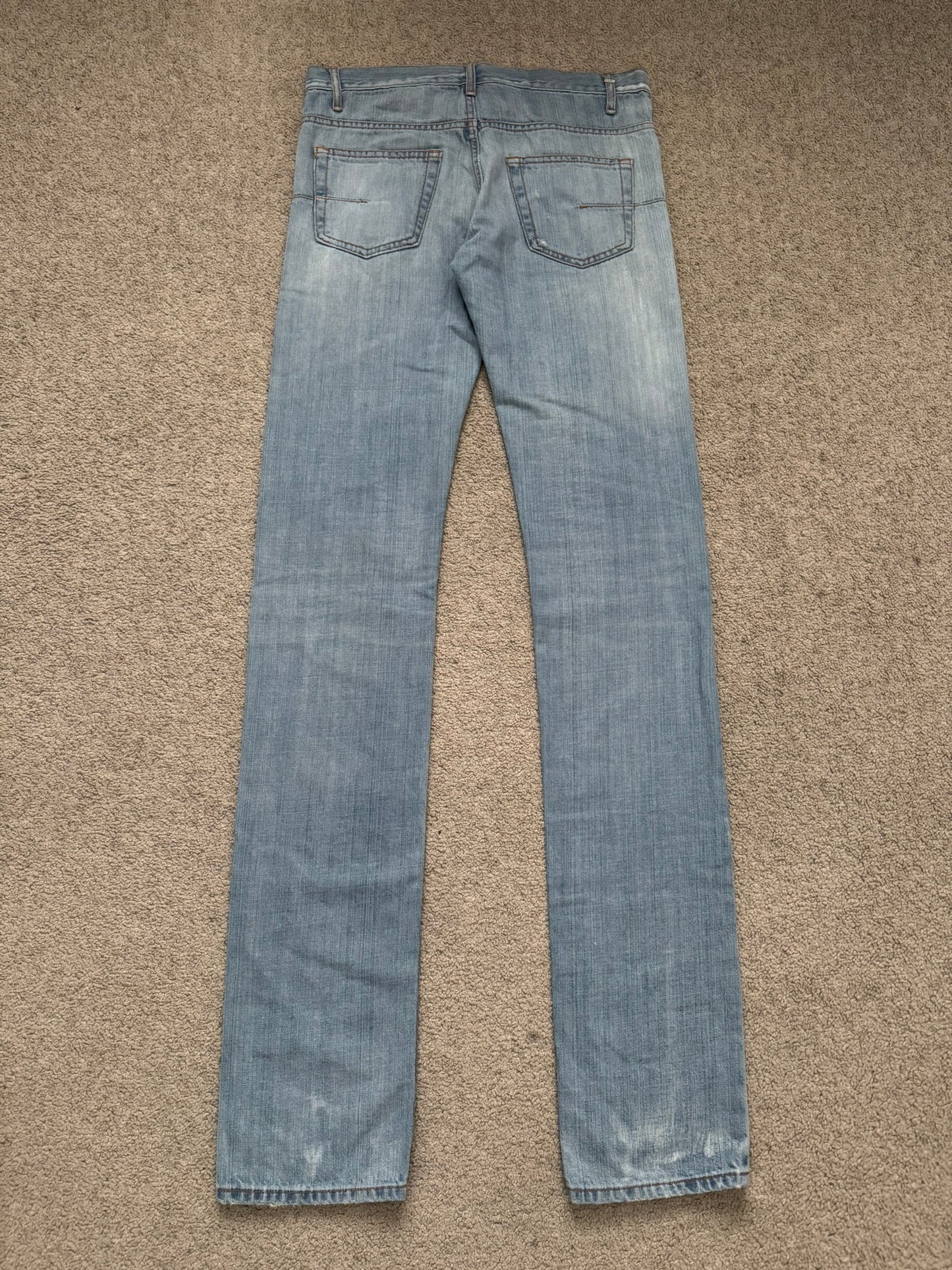 SS08 Dior Homme by Kris Van Assche Light Washed Blue Denim Jeans