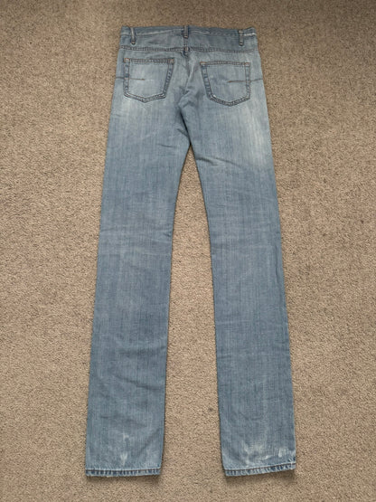 SS08 Dior Homme by Kris Van Assche Light Washed Blue Denim Jeans