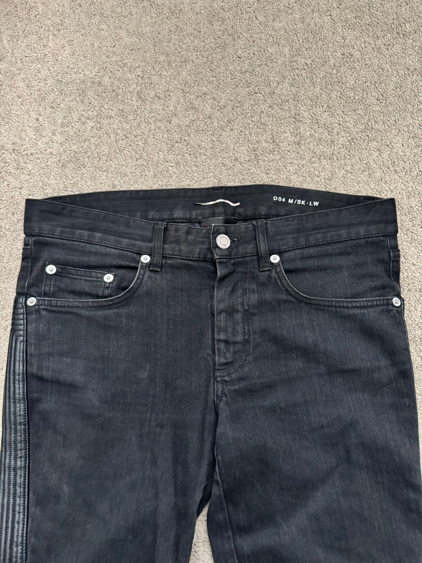FW15 Saint Laurent by Hedi Slimane Biker Zip Knee D04 Denim Jeans