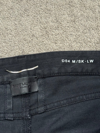 FW15 Saint Laurent by Hedi Slimane Biker Zip Knee D04 Denim Jeans