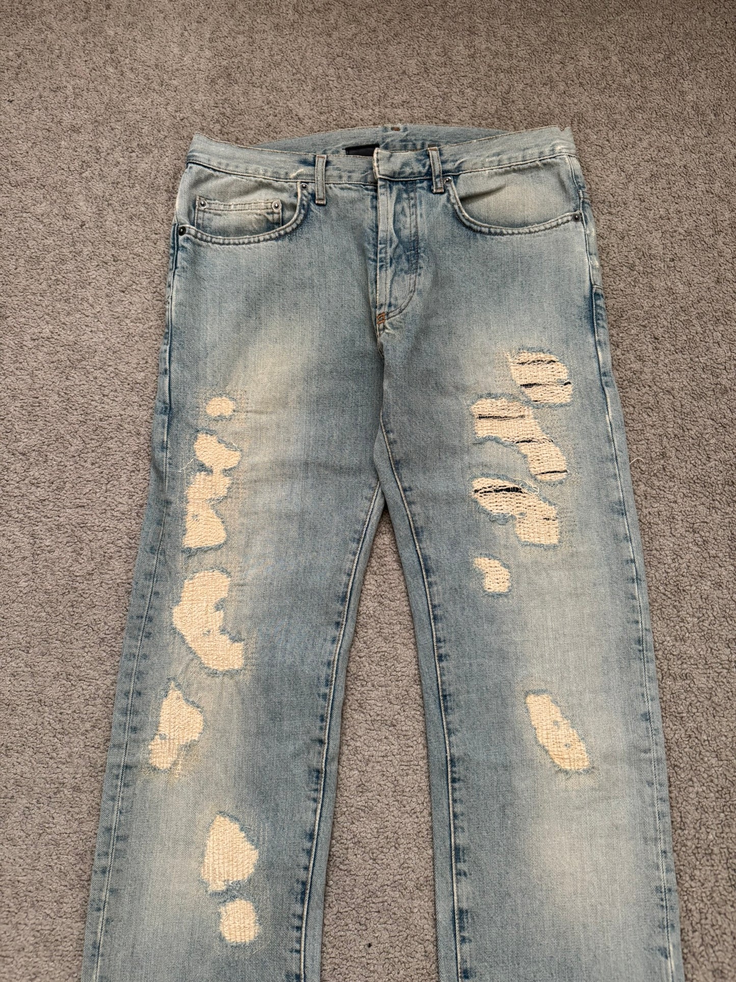 SS06 Dior Homme by Hedi Slimane Crash Distressed Denim Jeans