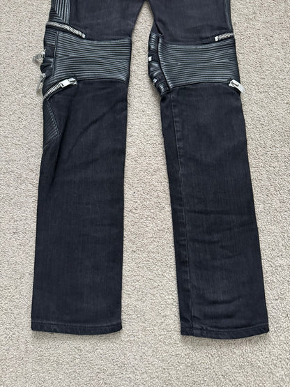 FW15 Saint Laurent by Hedi Slimane Biker Zip Knee D04 Denim Jeans