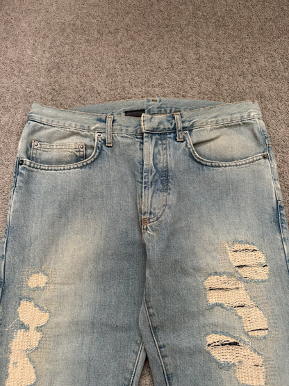 SS06 Dior Homme by Hedi Slimane Crash Distressed Denim Jeans